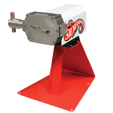 Solar metering pump with stroke adjuster on red stand
