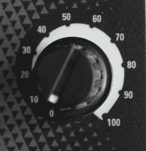 control dial with numbers from 0 to 100